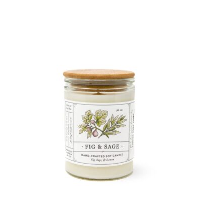 Soy Candle, Fig & Sage, Herbal Scent, Year Round Scent: Large
