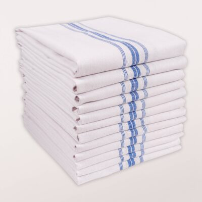 Farmhouse Stripe Kitchen Towels Blue
