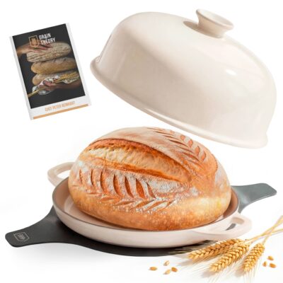 Kook Enameled Cast Iron Bread Oven: Ivory