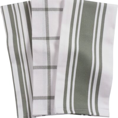KAF Home Oversized Mixed Set of 3 Kitchen Towels - 20" x 30": Agave