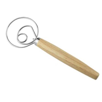 Dough Whisk Wooden Handle: One ring